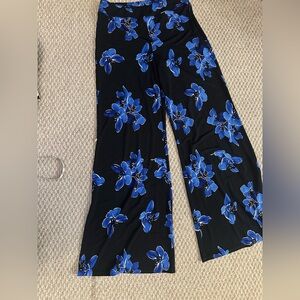 Joseph Ribkoff Black and Blue Floral Pants